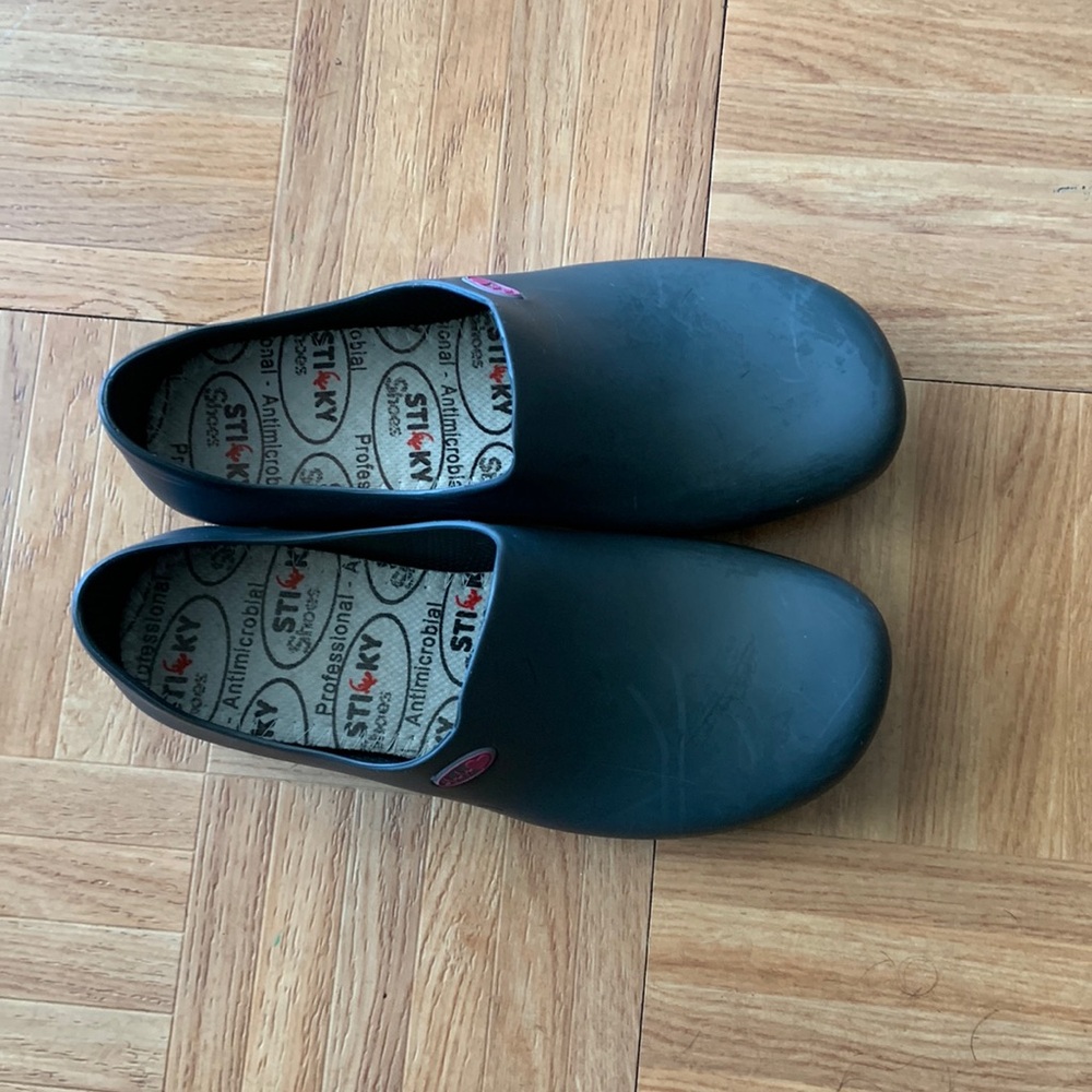 Sticky Professional Antimicrobial Black Clog Shoes 7